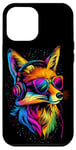 iPhone 12 Pro Max Fox Headphones Colorful Rainbow Colors Sunglasses DJ Foxes Case