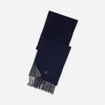 Reversible Wool-Blend Scarf - Navy-Charcoal