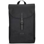 Sac à Dos Homme & Femme Noir - JOHNNY URBAN Liam à partir de Bouteilles Pet recyclé– Daypack Durable Haute qualité – Sac 13 litres Unisexe pour Le Quotidien - Imperméable avec Poche pour pc Portable