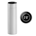 SOGA 500ML Stainless Steel Smart LCD Thermometer Display Bottle Vacuum Flask Thermos White - SmartBottleThermoWHT