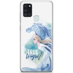 ERT GROUP mobile phone case for Samsung A21s original and officially Licensed Disney pattern Elsa 012 optimally adapted to the shape of the mobile phone, case made of TPU