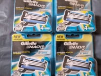 16 x GILLETTE MACH 3 SHAVING BLADES. (4 x PACKS OF 4) FREE DELIVERY)