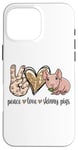 Coque pour iPhone 16 Pro Max Cute Funny Peace Love Hairless Guinea Pig Lover