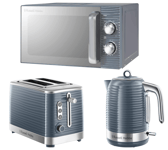 Russell Hobbs Inspire Grey Jug Kettle, 2 Slice Toaster & Microwave Kitchen Set