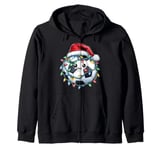 Cute Kawaii Soccer Ball Christmas Hat Xmas Zip Hoodie