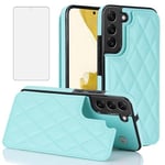 Asuwish Phone Case for Samsung Galaxy S20 FE 5G 6.5 inch Wallet Cover with Screen Protector and Leather RFID Card Holder Stand Cell S 20 EF UW S20FE5G S20FE 20S S2O Fan Edition 4G G5 Women Mint Green