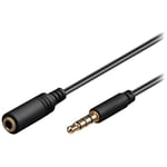 Rallonge Jack 3.5mm 4pin Femelle vers Jack 3.5mm 4pin male 2m noir