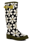 New Womens Regatta Orla Kiely Hi Wellington Boots Daisy Black/Seagrass Size UK 8