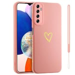 Jeelar ESONG Coque pour Xiaomi Redmi Note 8,avec Motif Coeur d'amour Doré Mignon/dragonne,Belle Case pour Femme/Fille,Ultra Fine Housse en Silicone Souple Fantaisie TPU Etui-Rose