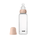 BIBS Baby Bottle Round Silicone Tåteflaske, Blush, Medium Flow, 270 ml