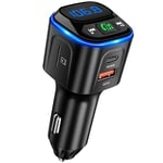 SONRU Bluetooth FM Transmitter for Car, V5.3 Bluetooth Car Adapter PD36W & QC18W Car Fast Charger, Car Radio Adapter Hands-Free Car Kit, Bass Lossless Hi-Fi Sound,support TF card, U disk