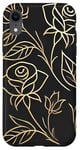 Coque pour iPhone XR Rose florale botanique, style minimaliste