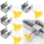 Ahlsen Serrure Fenetre Coulissante, 4PCS Serrures pour Fenêtres Coulissantes, Bloque Porte Coulissante Verrou Fenêtre Réglable Bloque - Sécurité