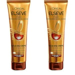 L'Oréal Paris Elsève L'Oréal Paris Huile-en-Crème de Nutrition sans Rinçage pour Cheveux Très Secs et Frisés 150 ml (Lot de 2)