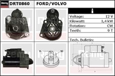 Startmotor Remy - Volvo - V50, S40. Ford - Focus