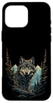 iPhone 16 Pro Max Wolf in Mountains, Forest Nature Art Women, Men Case