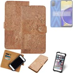 FOR HTC Wildfire E2 Play SMARTPHONE CASE COVER WALLETCASE CORK