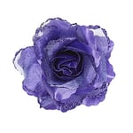 WIDMANN 04123 - Barrette à Cheveux avec Roses et Paillettes, Femme Adulte, Dia De Los Muertos, Dark, Halloween, Carnaval, Couleur Violet