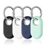 NEUTYPECHIC 4 Pièces Coque pour Samsung Galaxy SmartTag 2 avec Porte Clés, Protection en Silicone pour Samsung Tag 2 GPS Tracker, Antichoc Anti-Rayures pour Enfants, Animaux de Compagnie, Valise