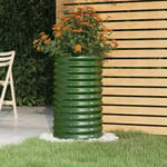 Jardinières, Bacs à fleurs, Pot de fleurs acier enduit de poudre 40x40x68 cm vert pjhr67496 Maisonchic