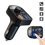 ULTRICS Bluetooth FM Transmitter, 3 USB 3.1A Quick Charge In Car Charger Flash Drive Radio MP3 Player Wireless Receiver Adapter with Handsfree Car Kit Compatible with iPhone 15/14/13, Galaxy S24/S23