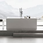 Bernstein - Baignoire îlot rectangulaire moderne en acrylique pour salle de bain, isolation thermique et anti-décoloration - 170x80x60cm - verona