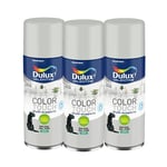 Dulux Valentine Peinture Intérieure et Extérieure Aérosol Color Touch - Satin Gris Clair 400 ml - Lot de 3