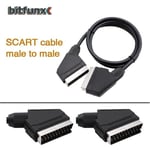 BitFunx 1,8 m RGB Scart -kaapeli PS2/PS1/PS3/SEGA Mega Drive1/MD2/DC Dreamcast/Saturn/XBOX/XBOX 360 Retro -videopelikonsoleille