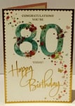 80th Happy Birthday Greeting Card Woman - 80 Today - Female - Words and Wishes