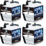 LC3219XL Cartouches d'encre noire pour imprimante Brother LC3219XL LC3217, fonctionne pour Brother MFC-J5330DW MFC-J5730DW MFC-J5930DW MFC-J6530DW MFC-J6930DW MFC-J6935DW MFC-J5335DW (4xNoir)