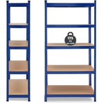 Bleu en métal Etagère rangement Etagère sous-sol Etagère d'atelier Etagère résistante Etagère réglable jusqu'à 875 kg, système d'étagères 170x75x30cm