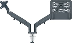 Leitz Ergo Dual+Laptop Monitor Arm, Mørkegrå