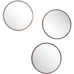 Lot de 3 miroirs ronds imitation bois