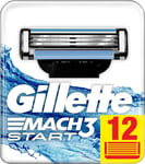 Pack 12 Lames GILLETTE MACH3 START Recharge Rasoir Lot Gilette Mach 3 Match3