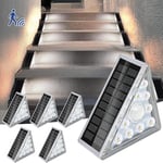 Lot De 6 Lampes Solaires D'extérieur Avec Détecteur De Mouvement, 9 Led, Lampes Solaires D'escalier, Ip68, Étanches Ip68, Éclairage D'escalier Led Pour Marches (6 Pièces De Lumière Blanche)