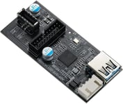 Carte Adaptateur USB 3.2 Gen1 vers 19 Broches + Type-E (A-Key) 5 Gbps Type-E & C + USB3.0 19 Broches, Carte d'extension USB 3.0 vers Type-e pour Windows 7/8/10/11 (32/64 Bits), Linux/Mac