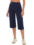 Crewhpo Pantalon Coton 3/4 Femme Pantalons de Sport Léger avec Poche Bas de Joggingn Taille Haute d'été Pantalons Décontractés Capri Pants de Couleur Unie