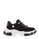 Timberland Womenss Low Lace Up Sneakers in Black-White material_Leather - Size UK 3.5