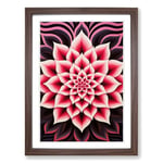 Lotus Flower Op No.3 Framed Wall Art Print, Ready to Hang Picture for Living Room Bedroom Home Office, Walnut A2 (48 x 66 cm)