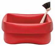 Normann Copenhagen Bac à vaisselle avec brosse à vaisselle en caoutchouc rouge