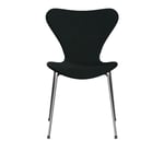 Fritz Hansen - 3107 Sjuan - Helklädd, Tyg, Tonus 128 - Ruokapöydän tuolit - Arne Jacobsen - Musta - Metalli/Puu/Tekstiili materiaali