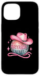 iPhone 15 It's 2025 Y'all New Years Disco Ball With Pink Cowboy Hat Case