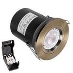 LED Fire Rated Downlight 5W Cool White GU10 Ceiling IP20 Satin Brass