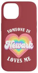 Coque pour iPhone 14 Quelqu'un à Newark m'aime City Heart