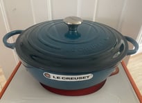 Le Creuset Signature Cast Iron  32cm Soup Pot -Deep Teal (NEW)