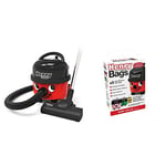 Numatic HVT160 Henry Vacuum Cleaner with AiroBrush Turbo Head and Microfresh Filtration System, 620 W, Red/Black with 5 Bags