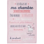 Linnea - Tapis enfant 60x90 cm collection kehl rose imprimé règles de la chambre en polyester