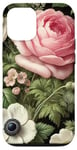 Coque pour iPhone 12/12 Pro Rose classique avec anémones blanches