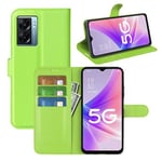 Oppo A77 5G Pu Wallet Case [Green]