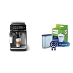 Philips 3200 Series Bean-to-Cup Espresso Machine - LatteGo Milk Frother, 5 Coffee Varieties, Silver (EP3246/70) & Philips Calc and Water filter - 1x AquaClean Filter - CA6903/10